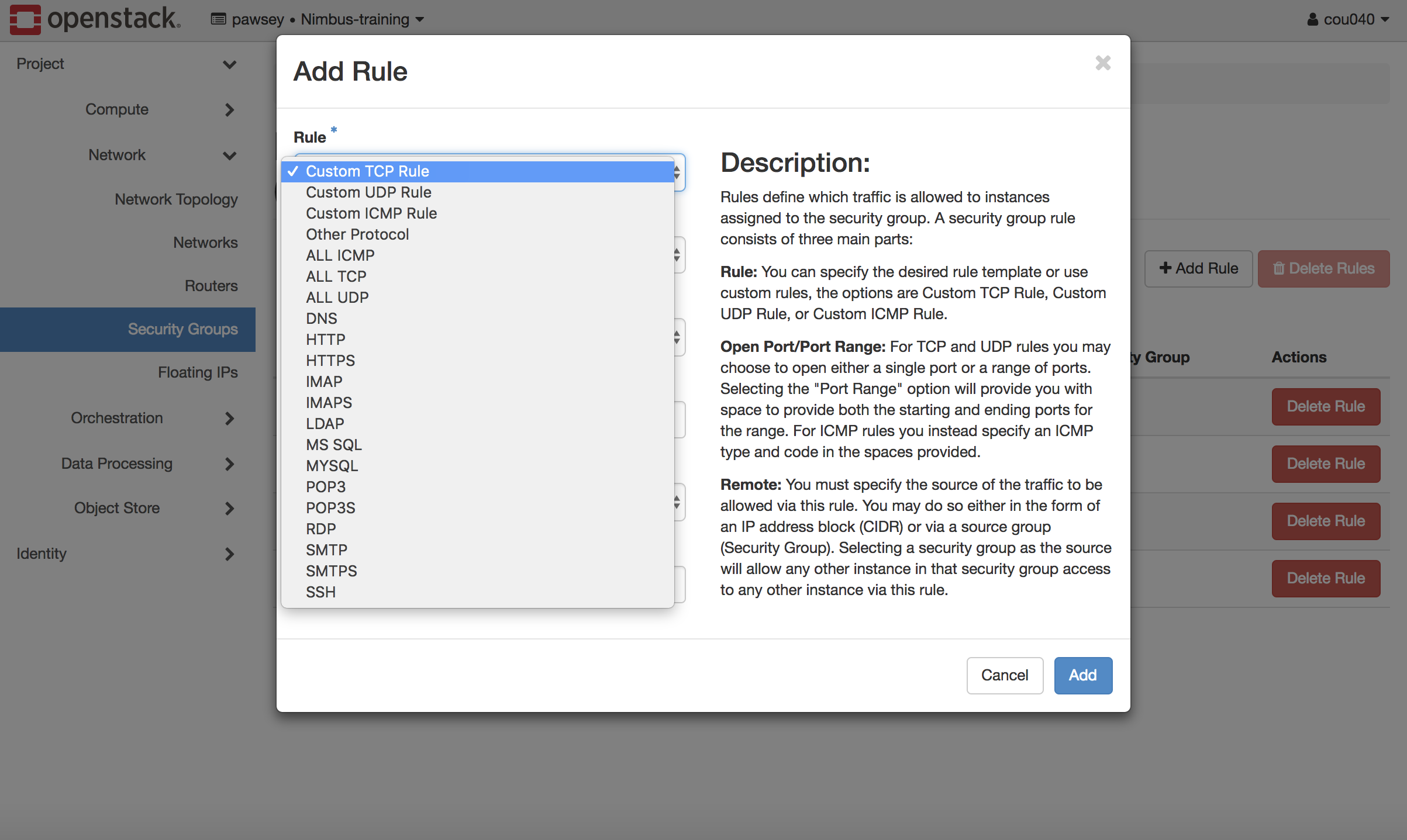  Security Group Add Rule List