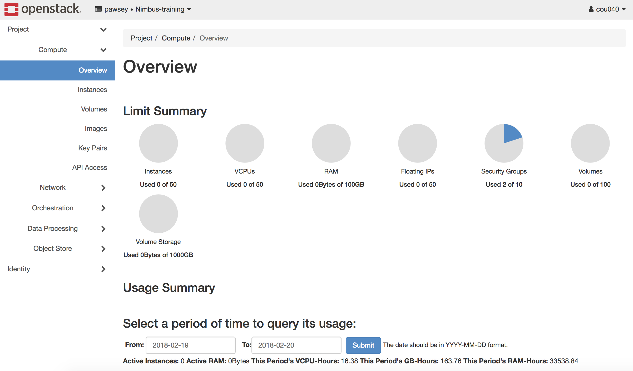 The Nimbus Dashboard